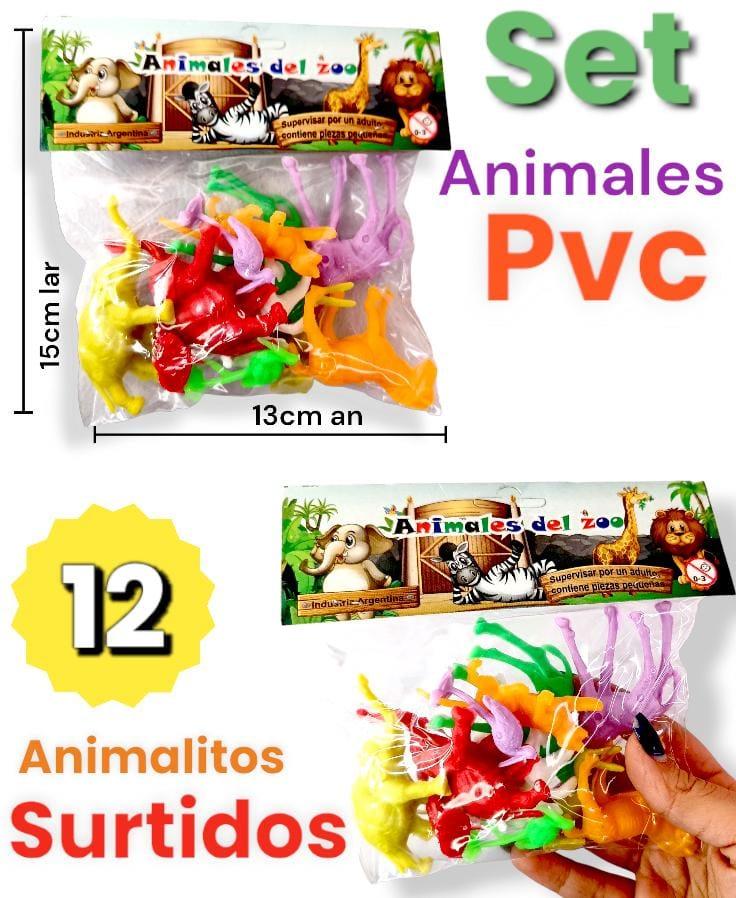 Set Animales del zoo x 12